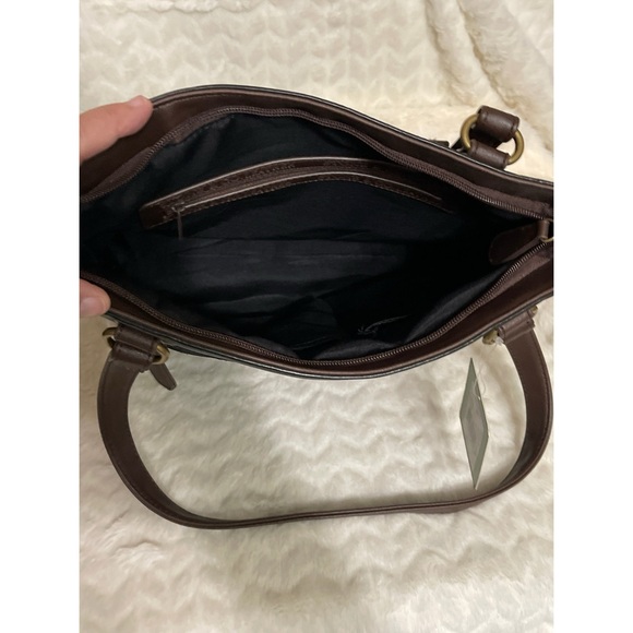 NEW Stone & Co Black Brown Megan Leather Colorblock Shoulder Bag $139 - Picture 8 of 8